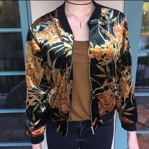 Zara Velvet Bomber Jacket